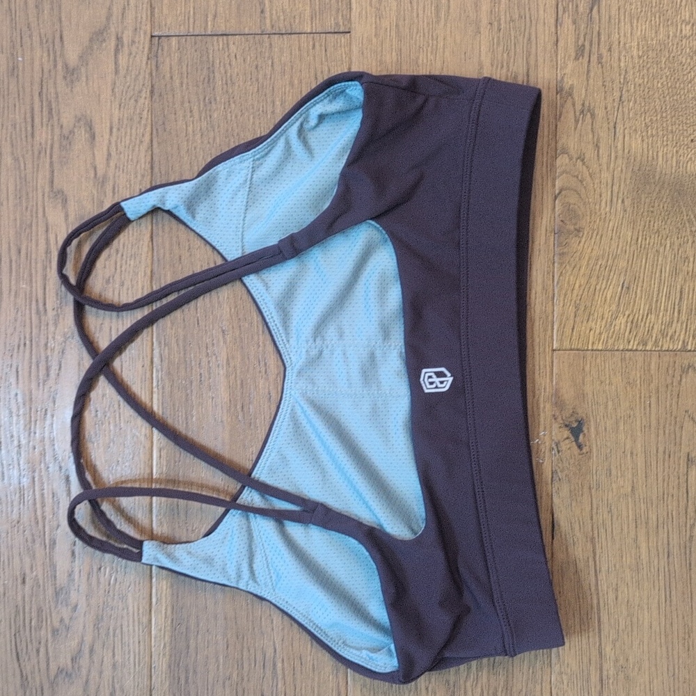 Born Primitive Brown and Light Blue Strappy Sports Bra
